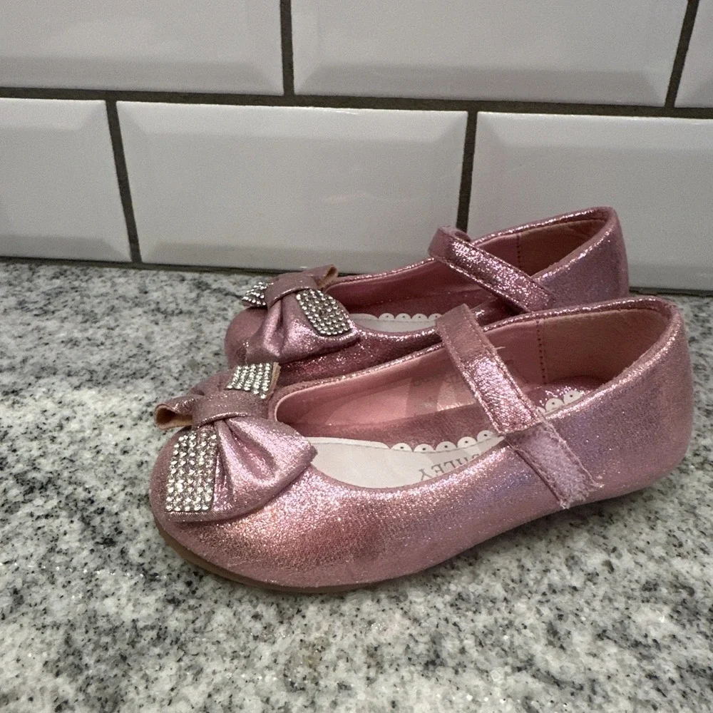 Laura Ashley Toddler Girls Shimmer‎ Pink Dress Shoes 5 New Rhinestones Starlet